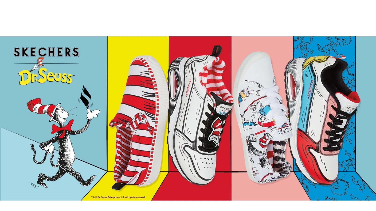 Skechers X Dr.Suess: Bộ sưu tập lấy cảm hứng từ bộ truyện tranh đình đám