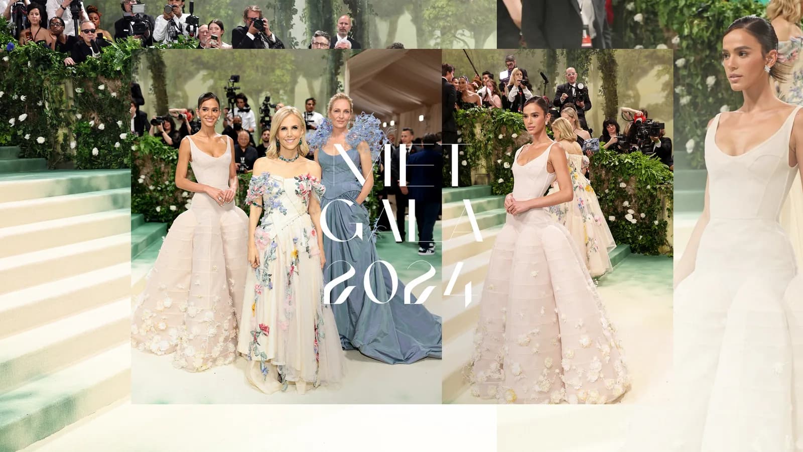 Bruna Marquezine cùng Uma Thurman diện đầm Tory Burch tại Met Gala 2024