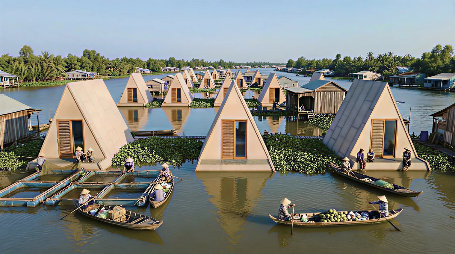 "Nước về thì mình nổi chung" - Dự án kiến trúc thích ứng khí hậu của CTA|Creative Architects