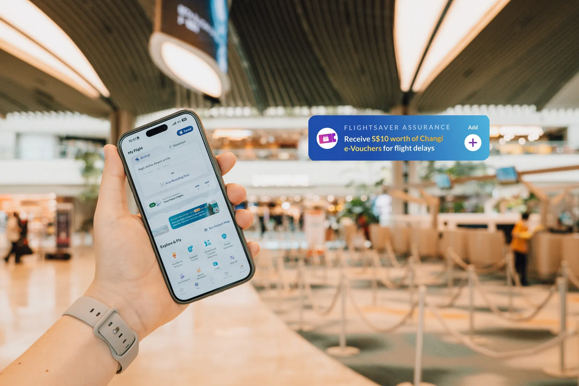 Cập nhật mới của Changi App: Trả tiền cho người dùng khi chuyến bay trễ